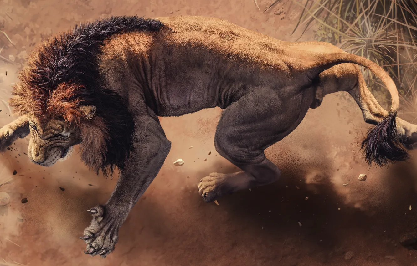 Photo wallpaper Leo, Mane, Claws, Lion, Africa s deadliest, Predators Of Africa