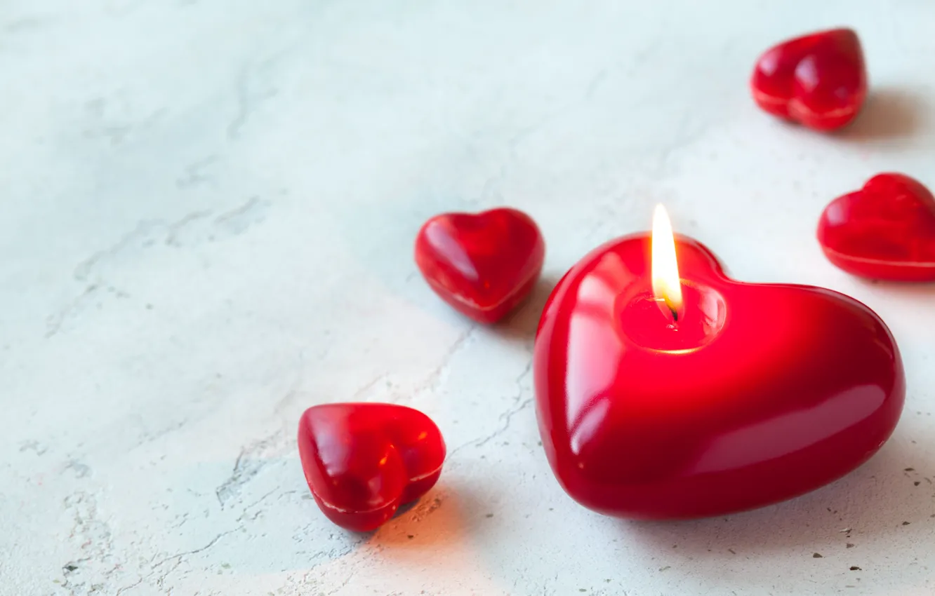 Photo wallpaper love, heart, candles, hearts, love, heart, wood, romantic