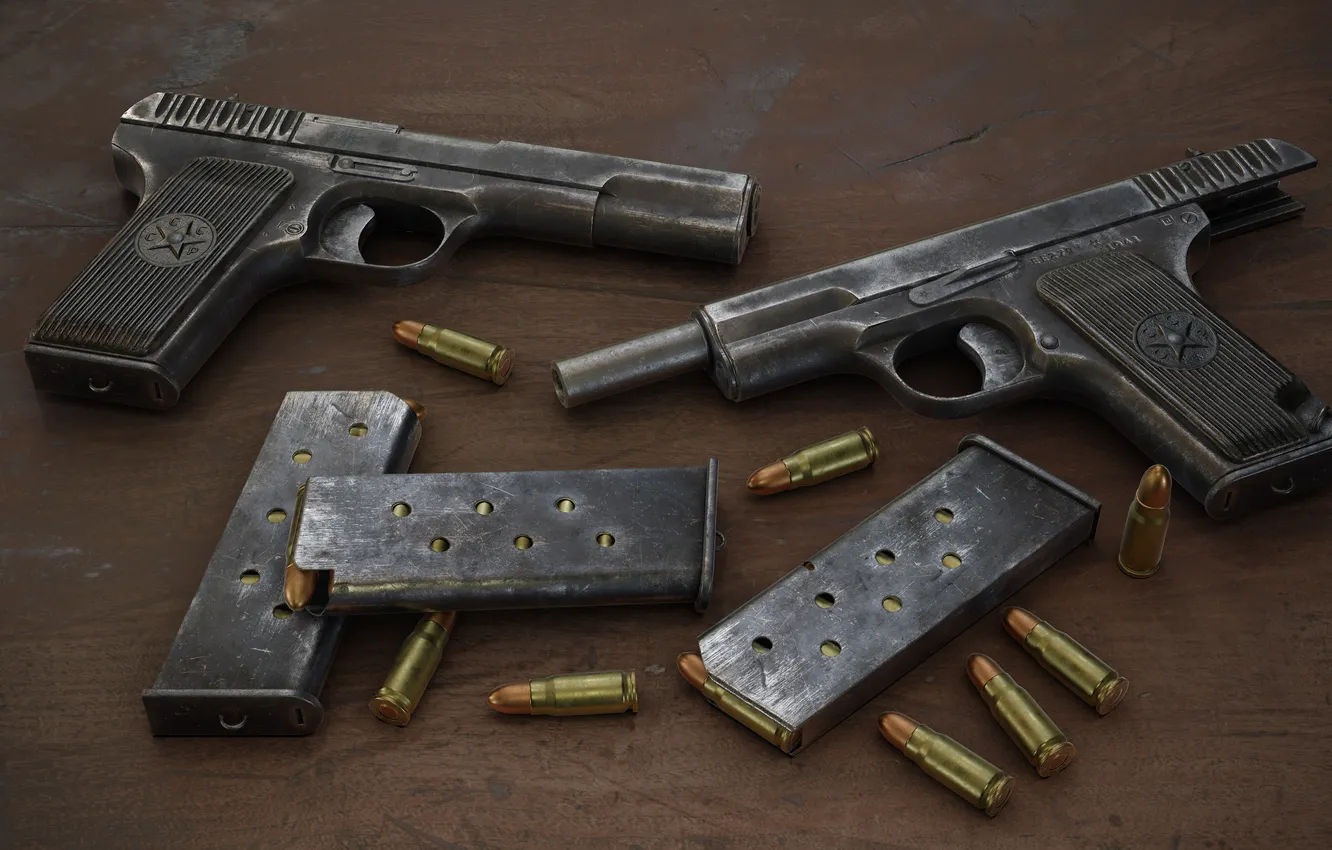 Photo wallpaper USSR, self-loading pistol, TT-33, Fedor Tokarev, 7.62x25 mm, Anton Kunstmann