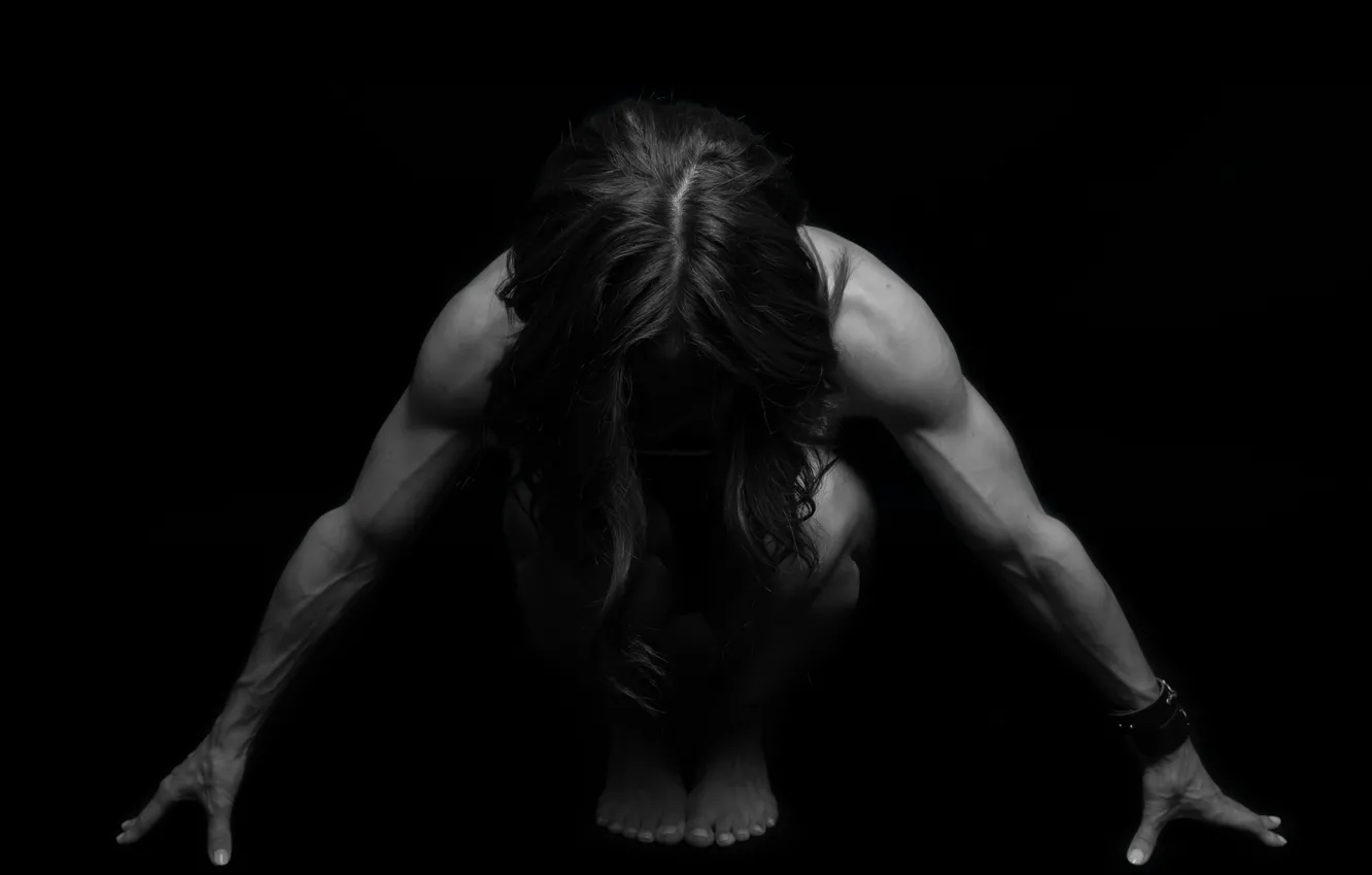 Photo wallpaper woman, brunette, pose