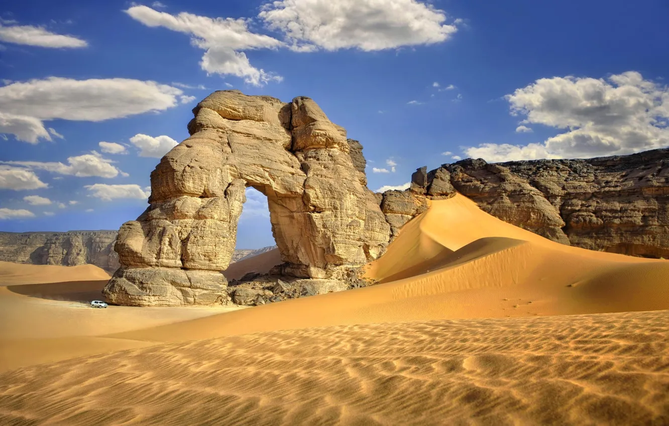 Photo wallpaper sand, rocks, desert, arch