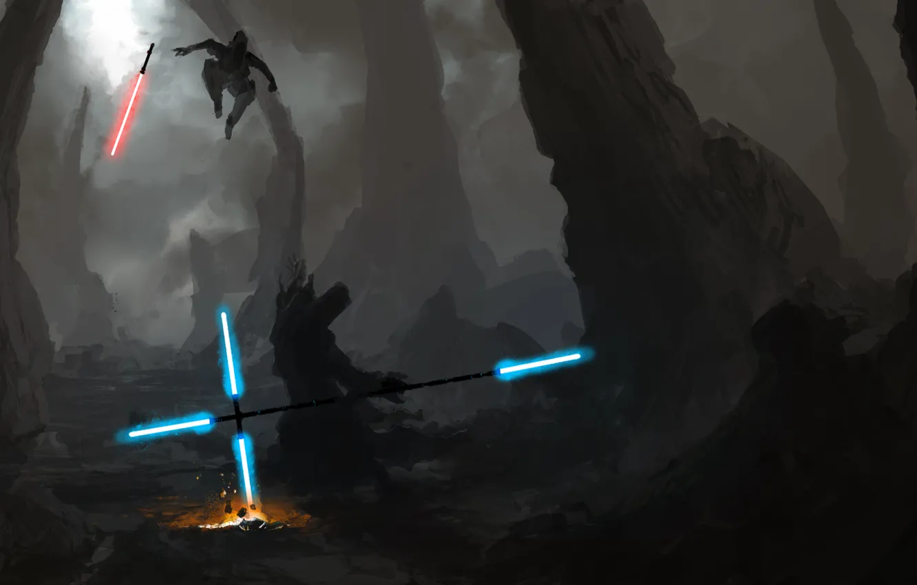 Photo wallpaper figure, sword, Star Wars, Jedi, Sith, light
