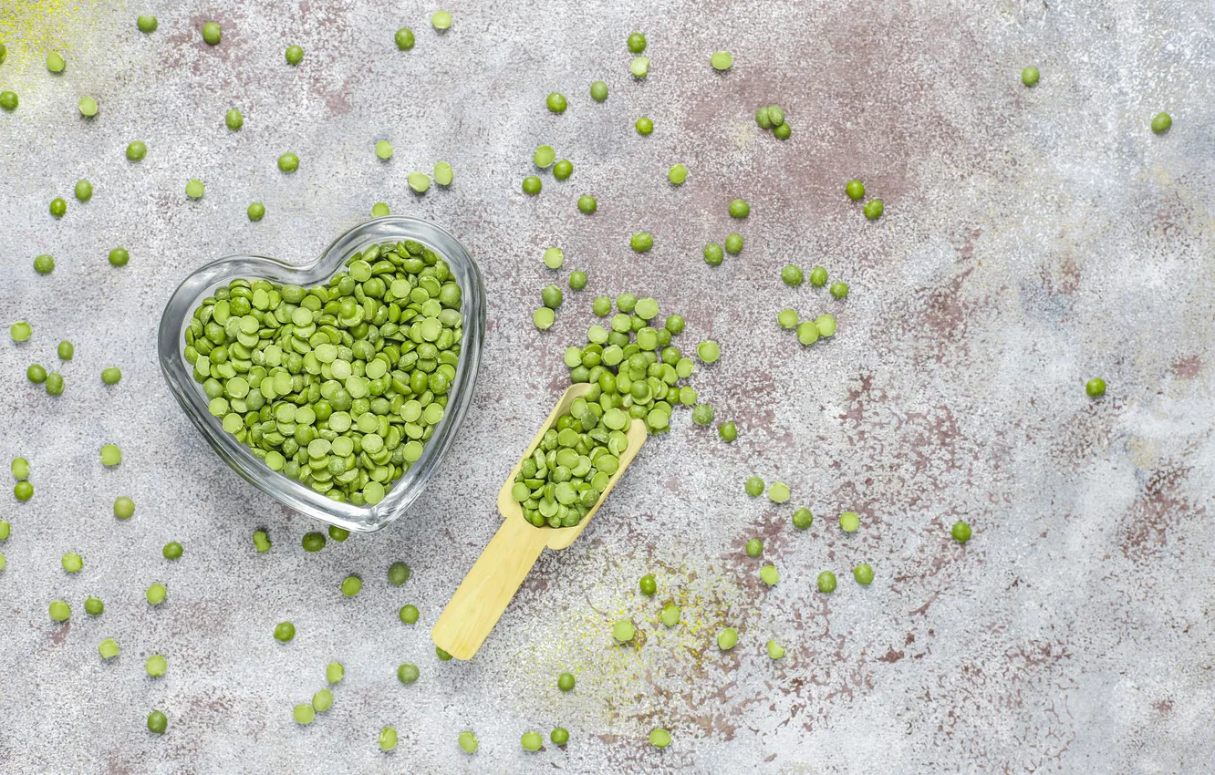 Photo wallpaper table, peas, green peas, green peas, young green peas