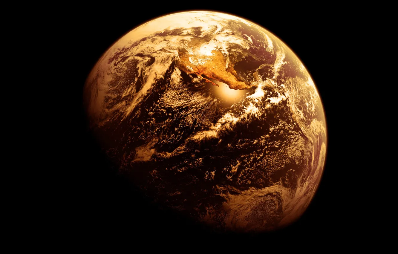 Photo wallpaper gold, Earth, planet