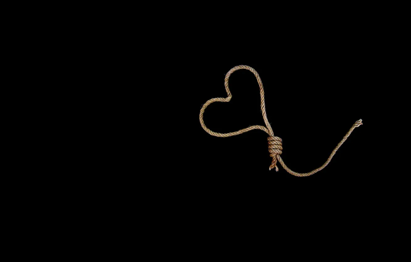 Photo wallpaper heart, rope, loop