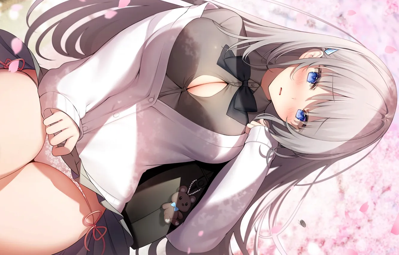 Photo wallpaper girl, sexy, lingerie, cleavage, panties, long hair, boobs, anime