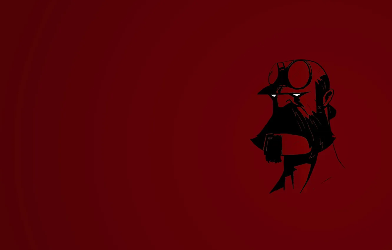 Photo wallpaper red, background, Wallpaper, minimalism, picture, characters, Hellboy, Hellboy