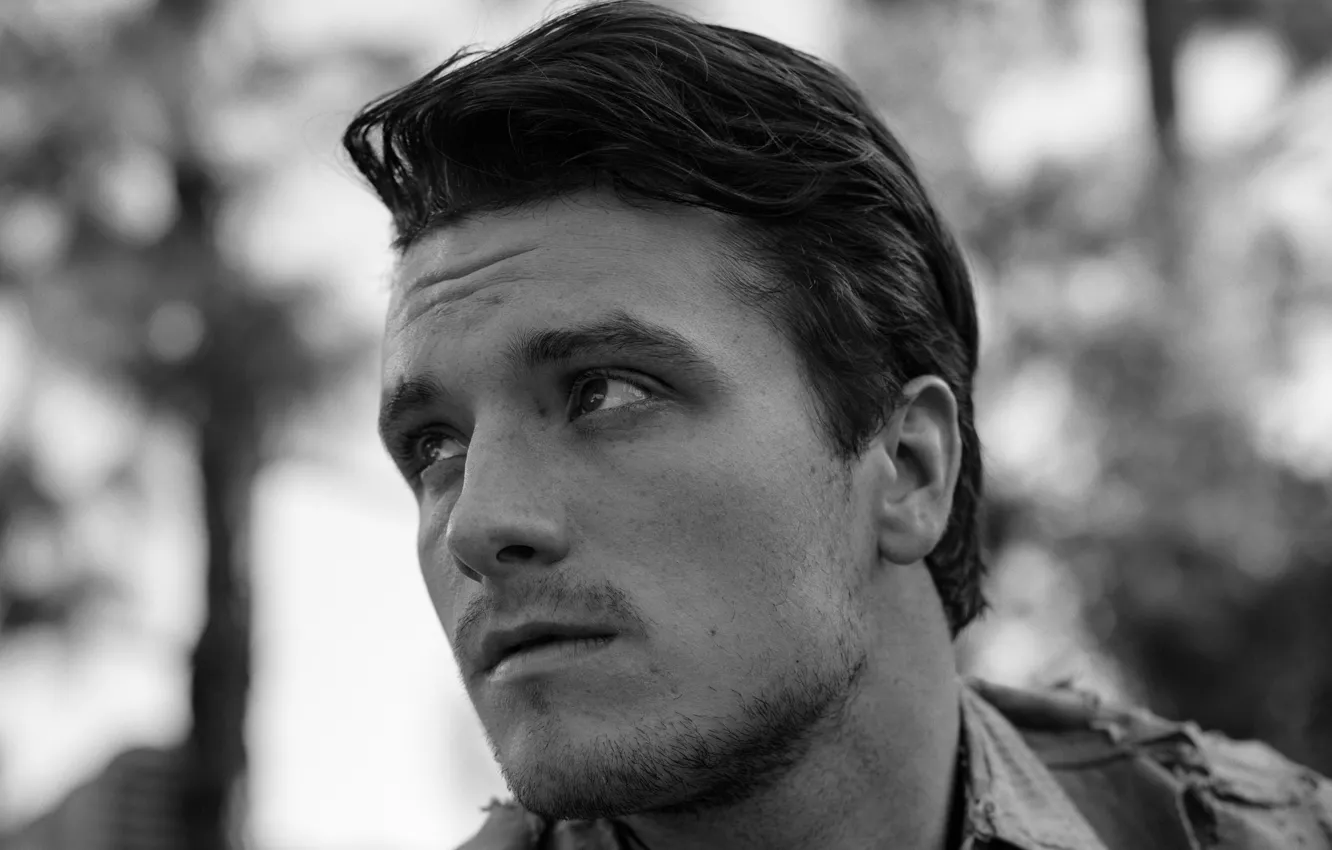 Photo wallpaper actor, black and white, Josh Hutcherson