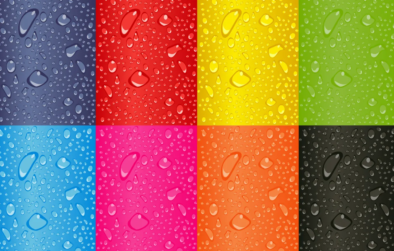 Photo wallpaper water, drops, color, rainbow