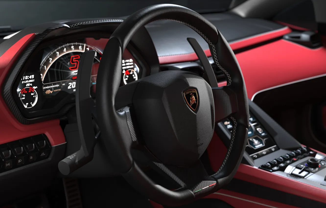 Photo wallpaper interior, Lamborghini, Countach, interior, Lamborghini Countach LPI 800-4, LPI 800-4