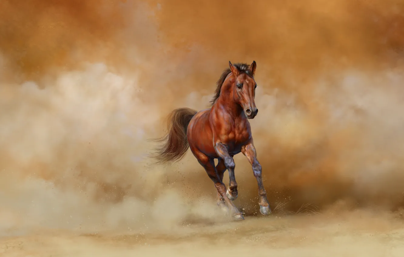 Photo wallpaper background, horse, horse, art