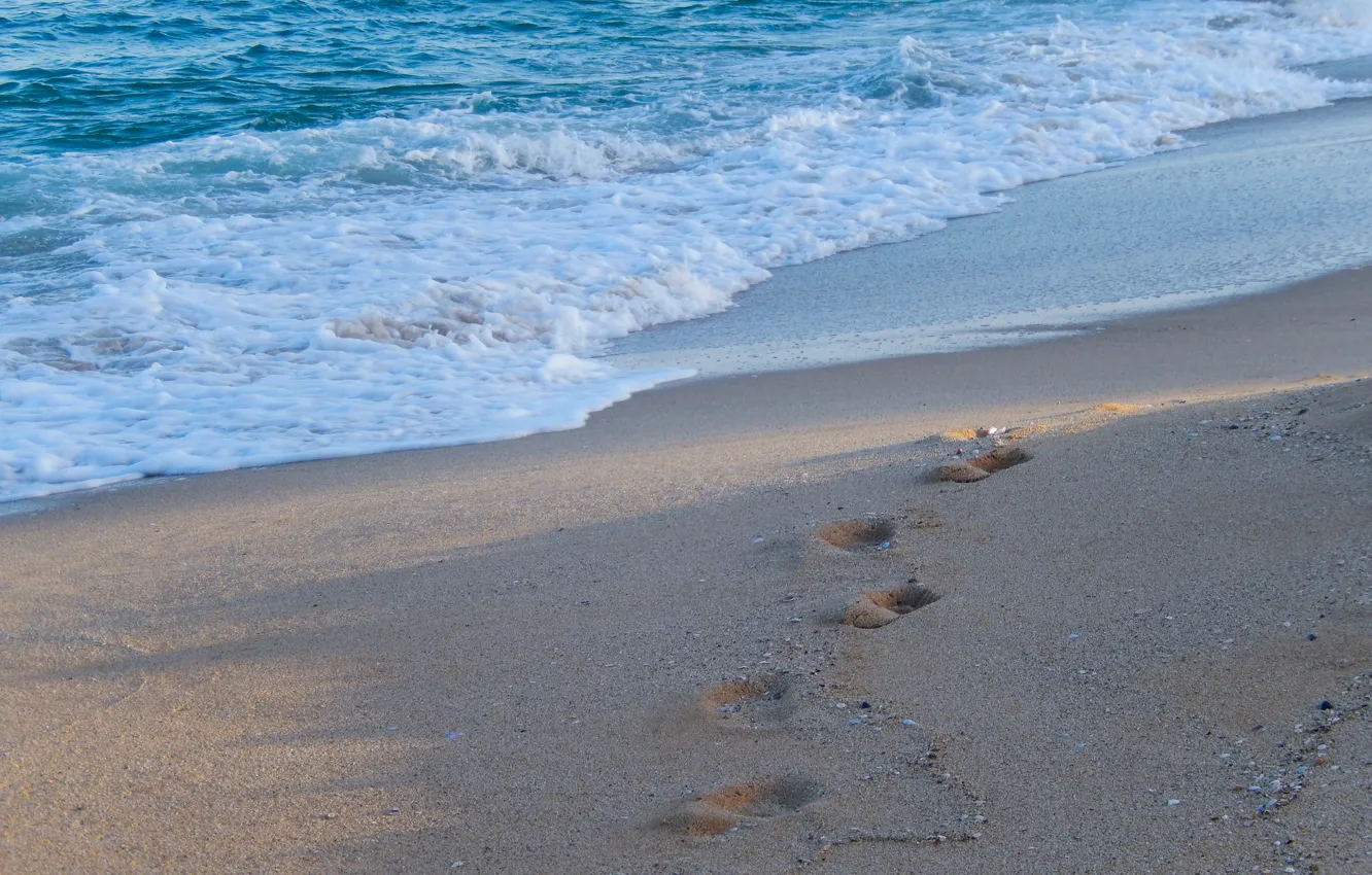 Photo wallpaper sand, sea, wave, foam, widescreen, Wallpaper, wallpaper, widescreen