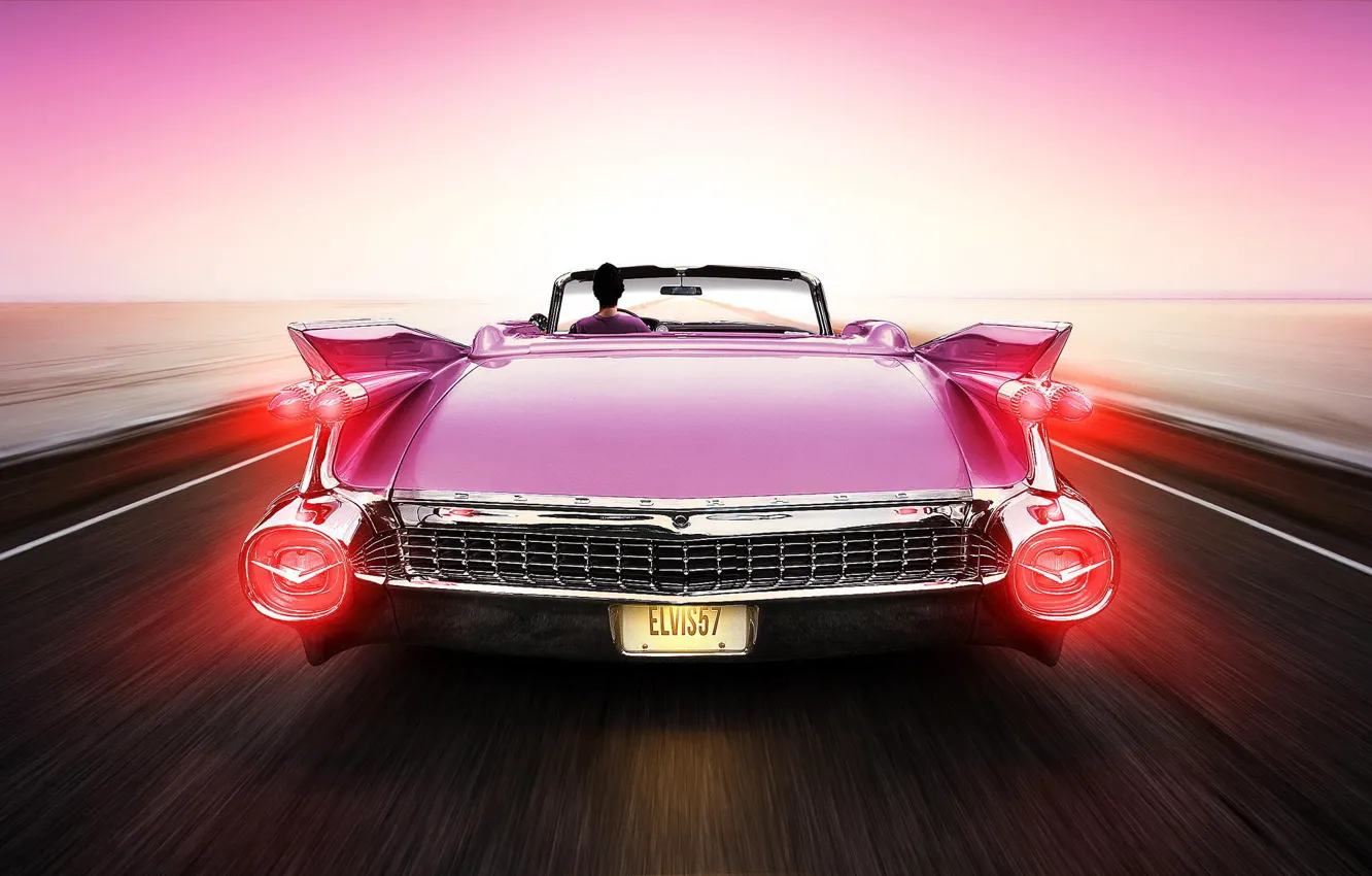 Photo wallpaper pink, Eldorado, Cadillac, pink, rear, Cadillac, Elvis Aaron Presley, Eldorado