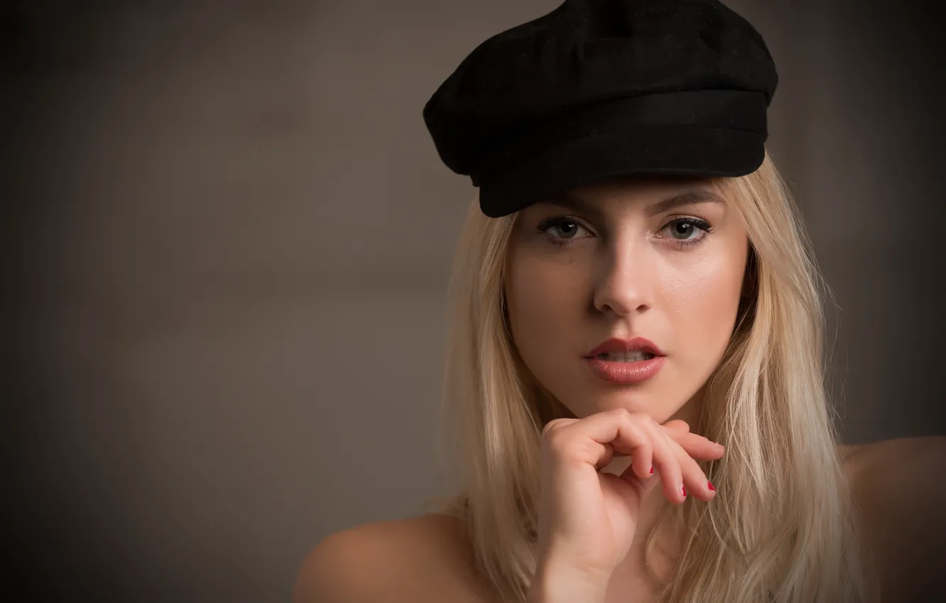 Photo wallpaper look, girl, hair, portrait, blonde