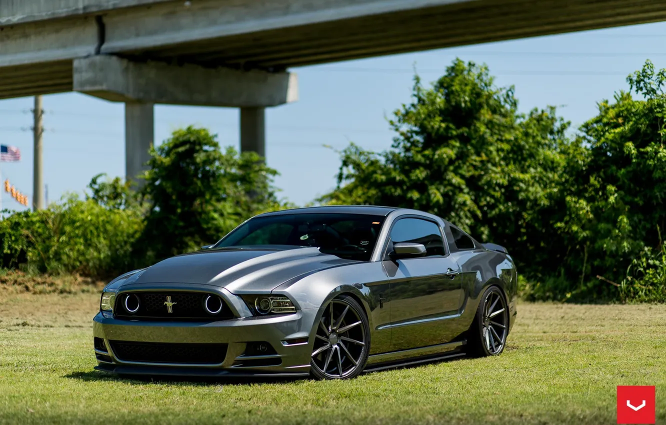 Photo wallpaper Mustang, Ford, wheels, vossen