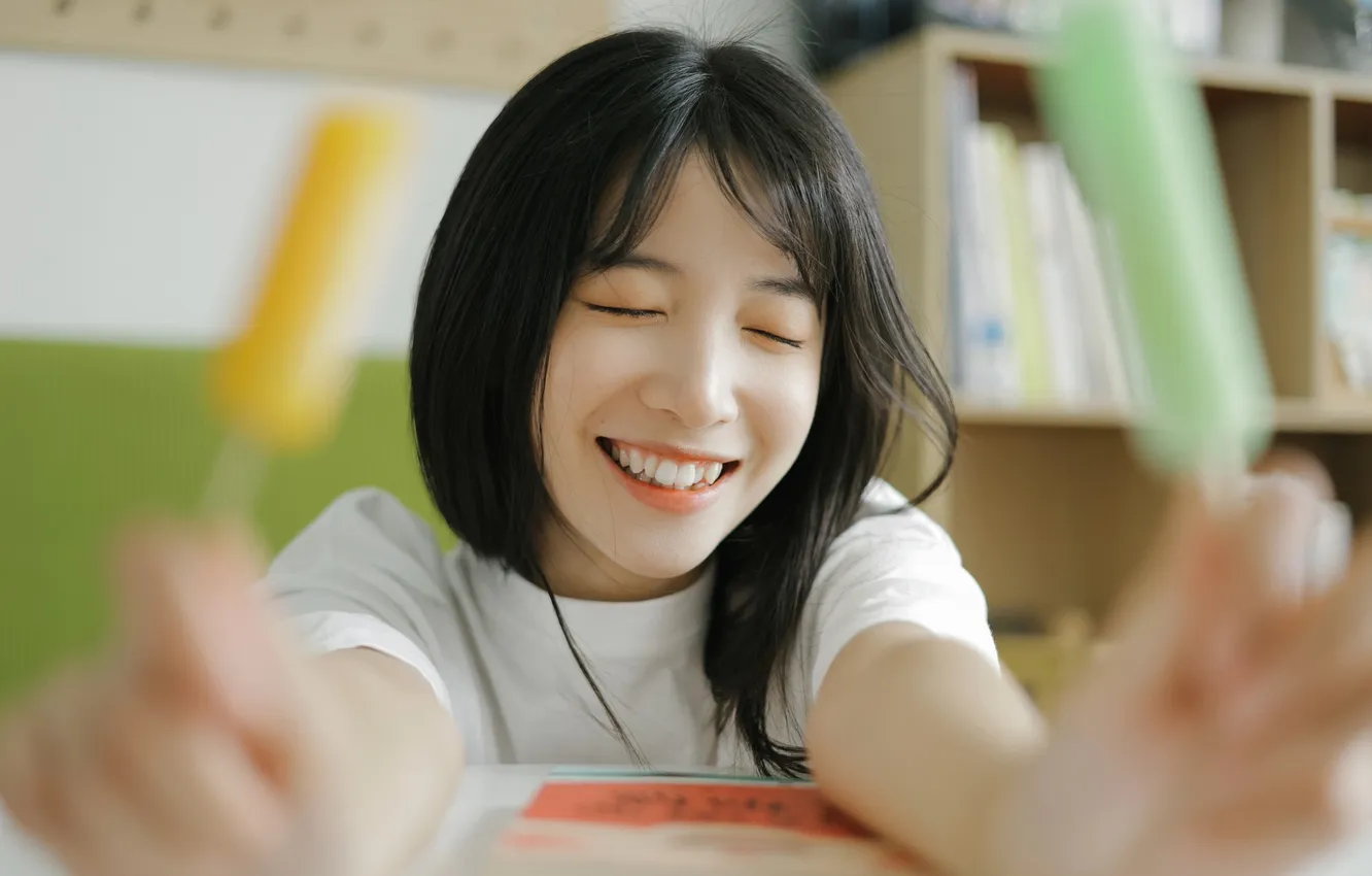 Photo wallpaper ice, woman, smile, beautiful, model, pretty, asian, cute