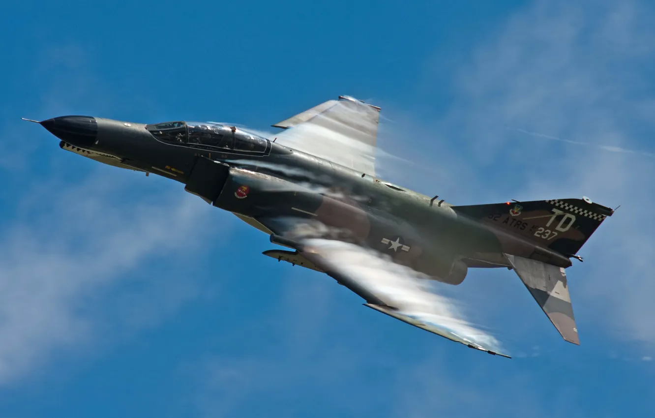 Photo wallpaper the sky, flight, fighter, F-4, multipurpose, Phantom II, interceptor, McDonnell Douglas