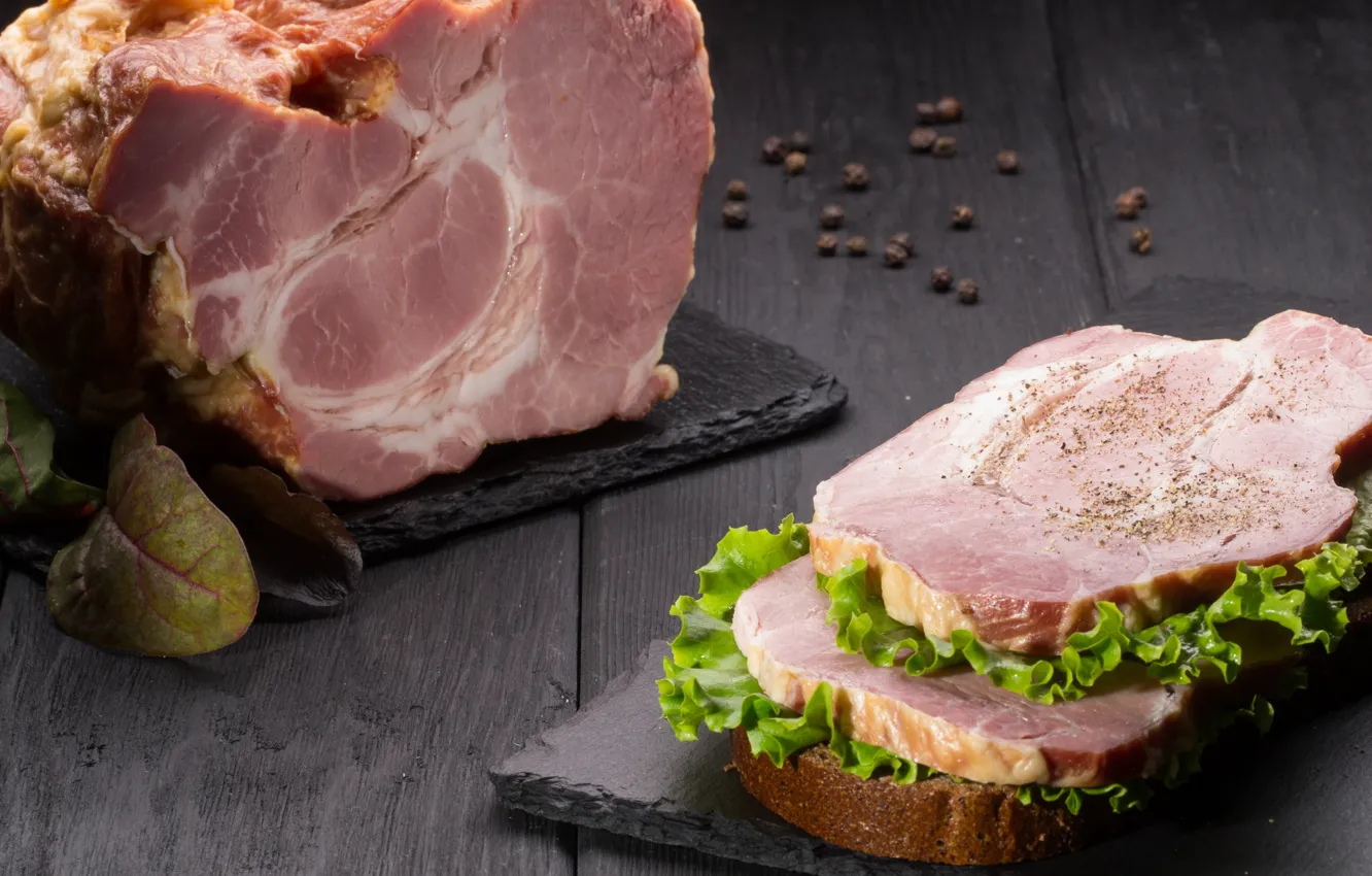 Photo wallpaper meat, sandwich, ham