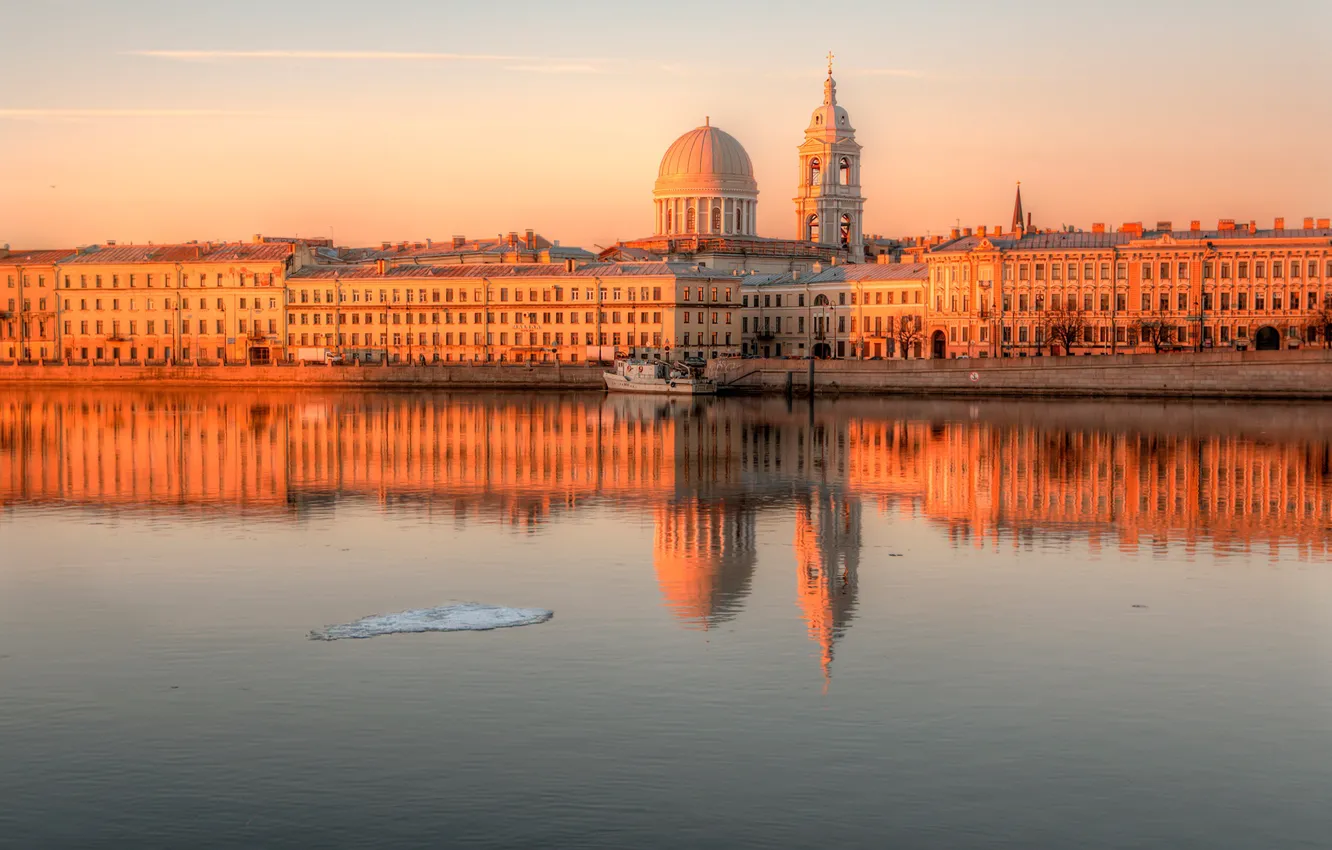 Photo wallpaper river, Saint Petersburg, ice