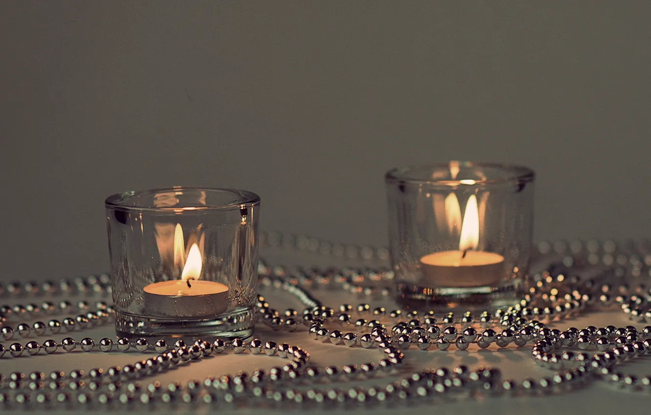 Photo wallpaper lights, candles, candlesticks