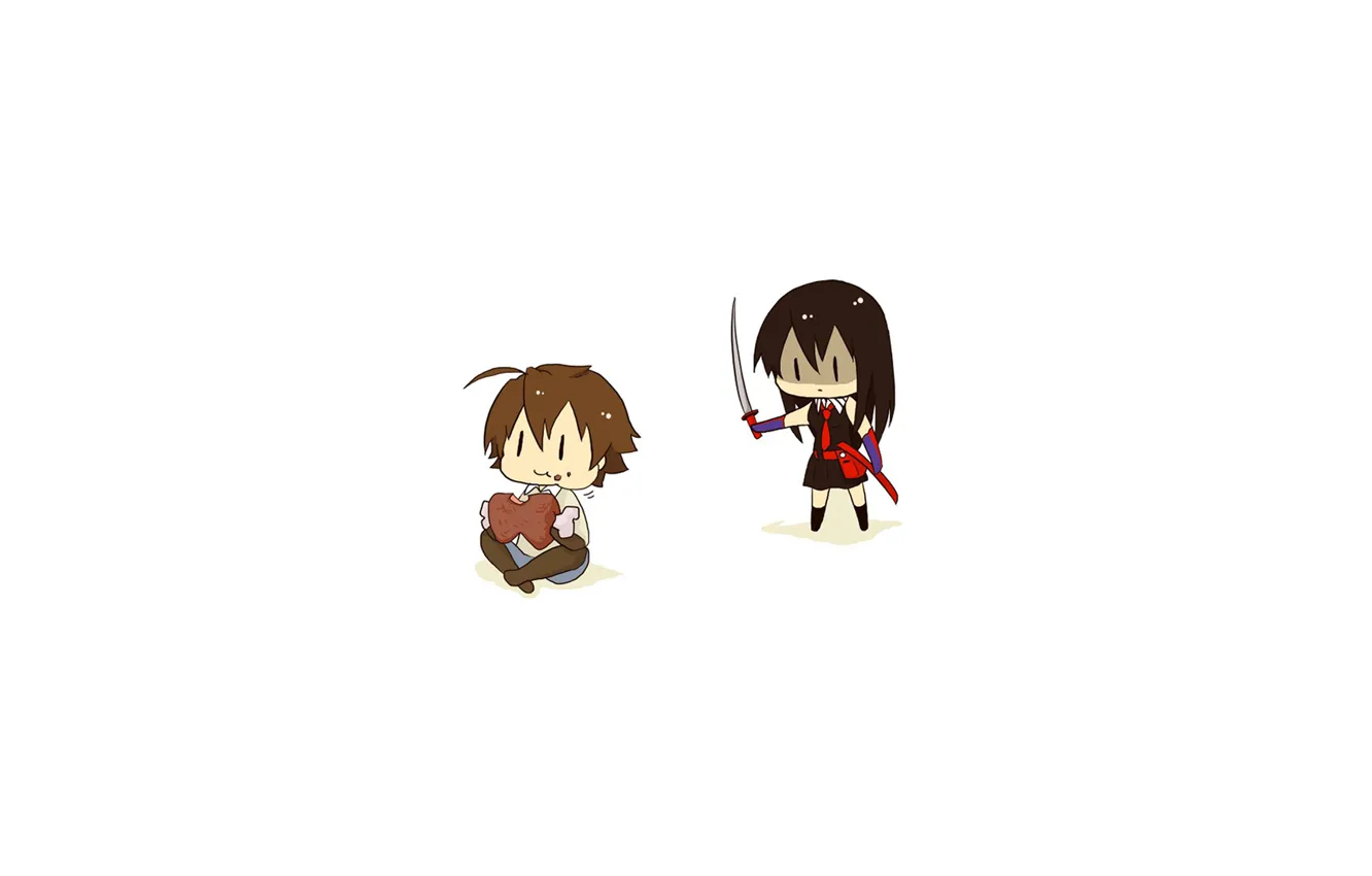 Photo wallpaper katana, chibi, Akame ga Kill, akame, Tatsumi, Akame GA Kill, Night Raid