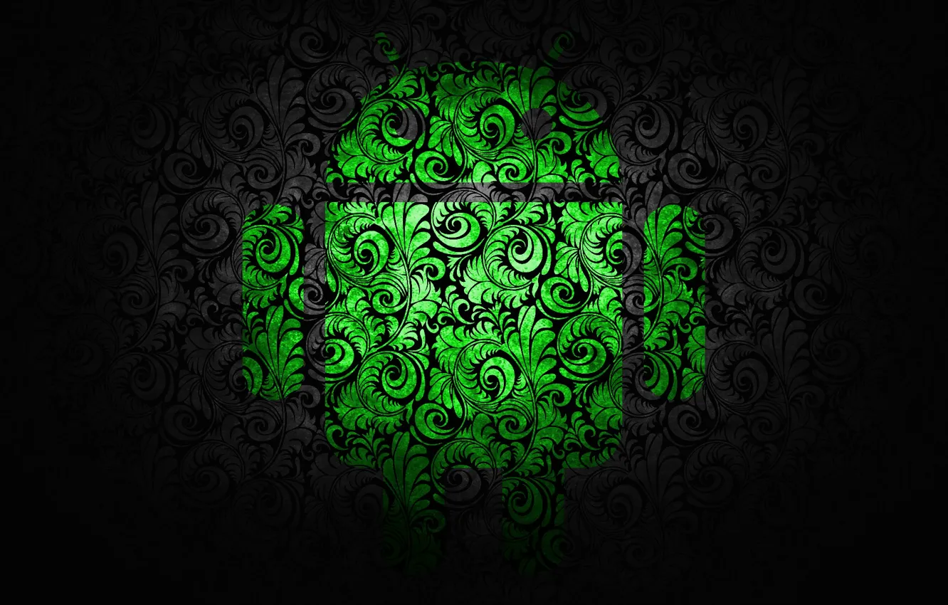 Photo wallpaper green, pattern, Android, android