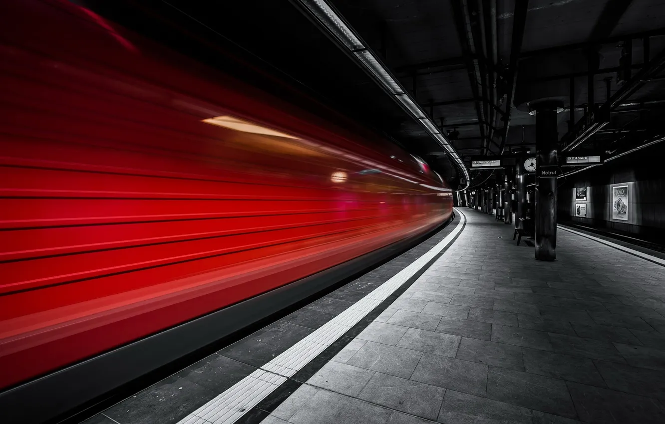 Photo wallpaper the city, metro, train