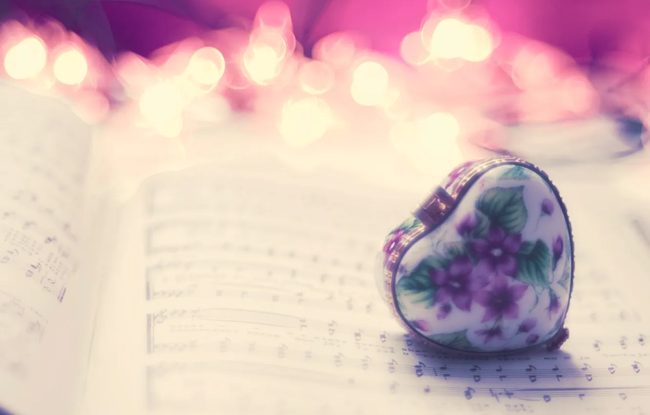 Photo wallpaper macro, notes, mood, heart, page