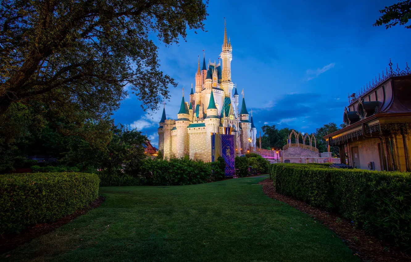 Photo wallpaper Park, castle, CA, USA, Disneyland, Anaheim