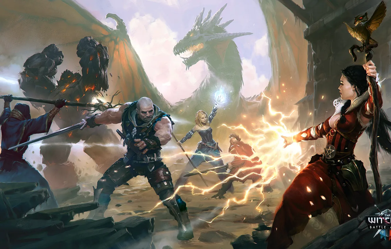 Photo wallpaper MAG, staff, The Witcher, dragon, king layer, The Witcher Battle Arena, Letho, Letho of Gulet