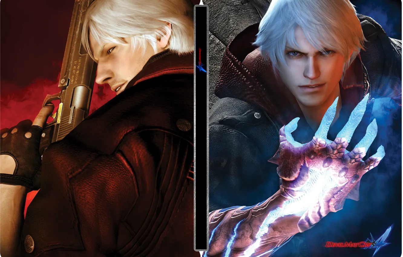 Photo wallpaper Dante, Nero, Devil may cry 4, Red Queen, Tri, Rebelion