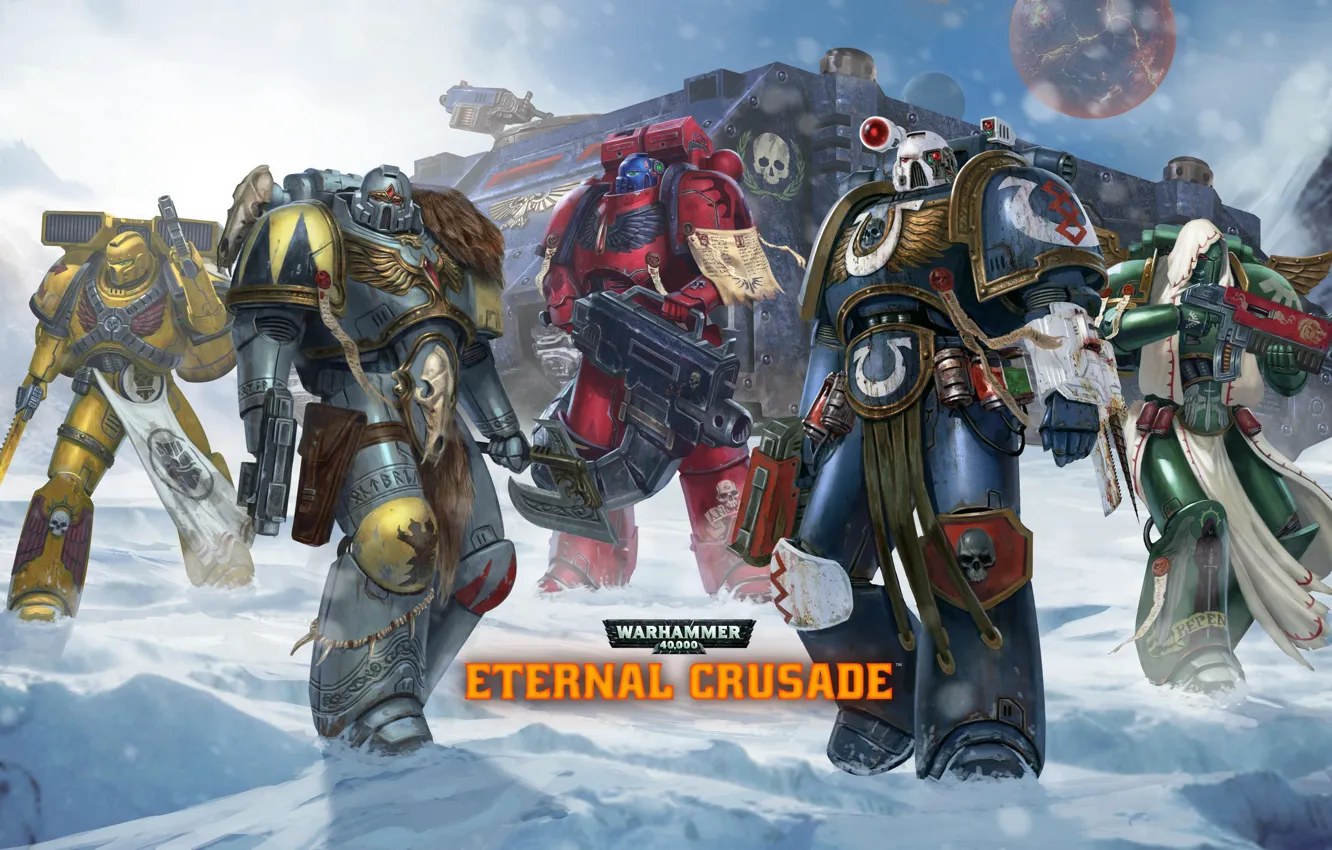 Photo wallpaper Warhammer, war, winter, Warhammer 40,000, Warhammer 40, Warhammer 40 000, ultramarine, w40k