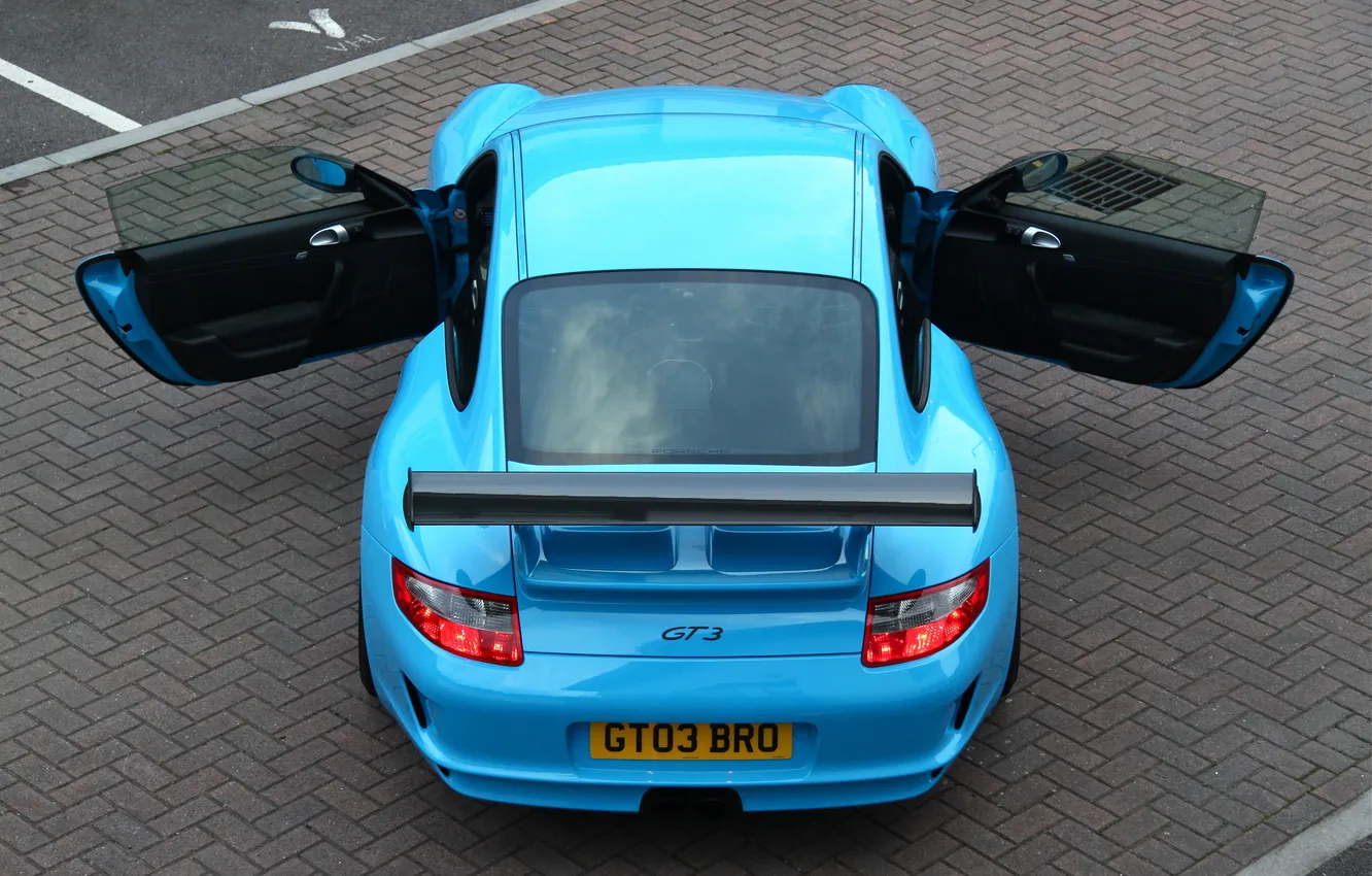 Photo wallpaper blue, coupe, Porsche, supercar, Porsche, GT3