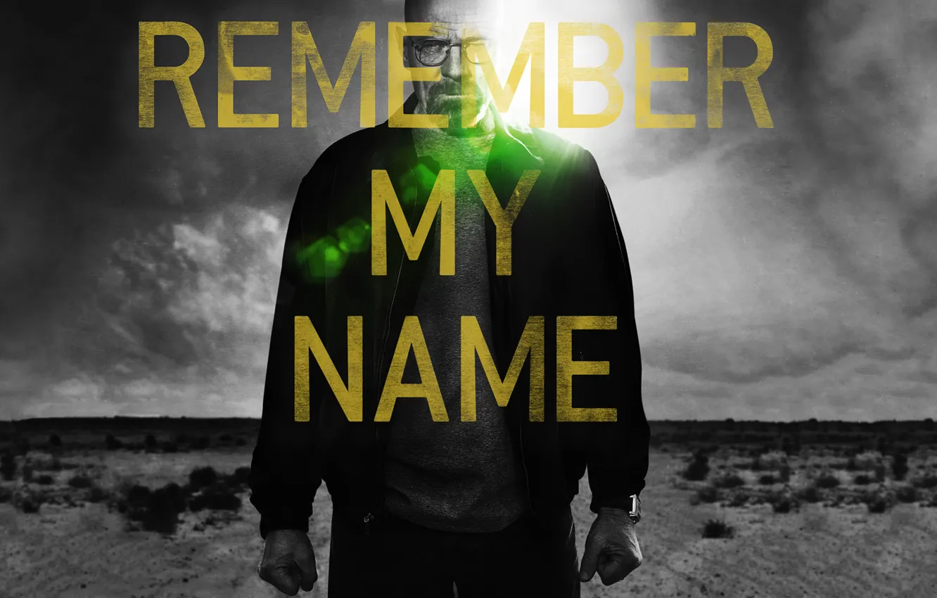 Photo wallpaper white, Bad, black, Breaking, walter, Heisenberg, name, Remember