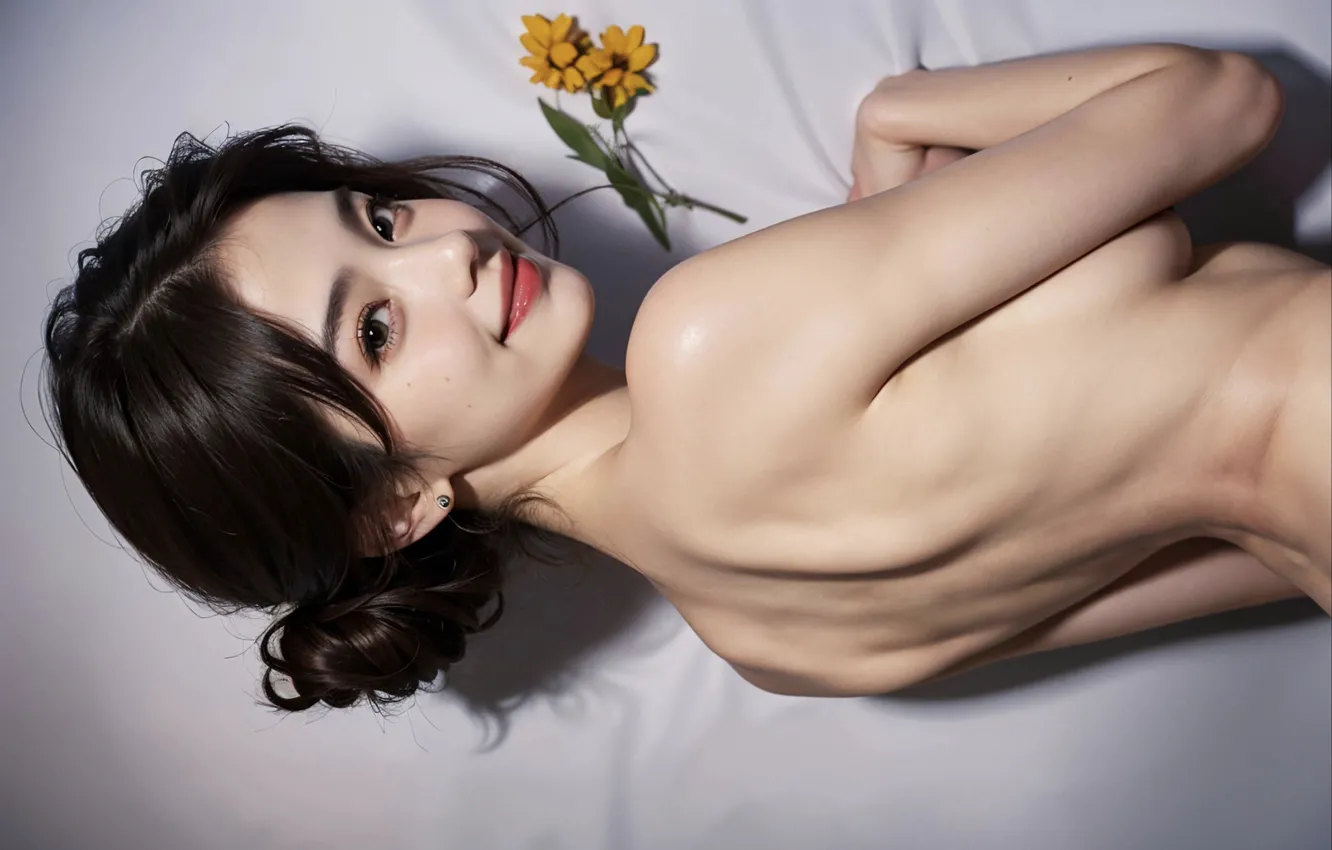 Photo wallpaper beauty, amazing, back, smile face