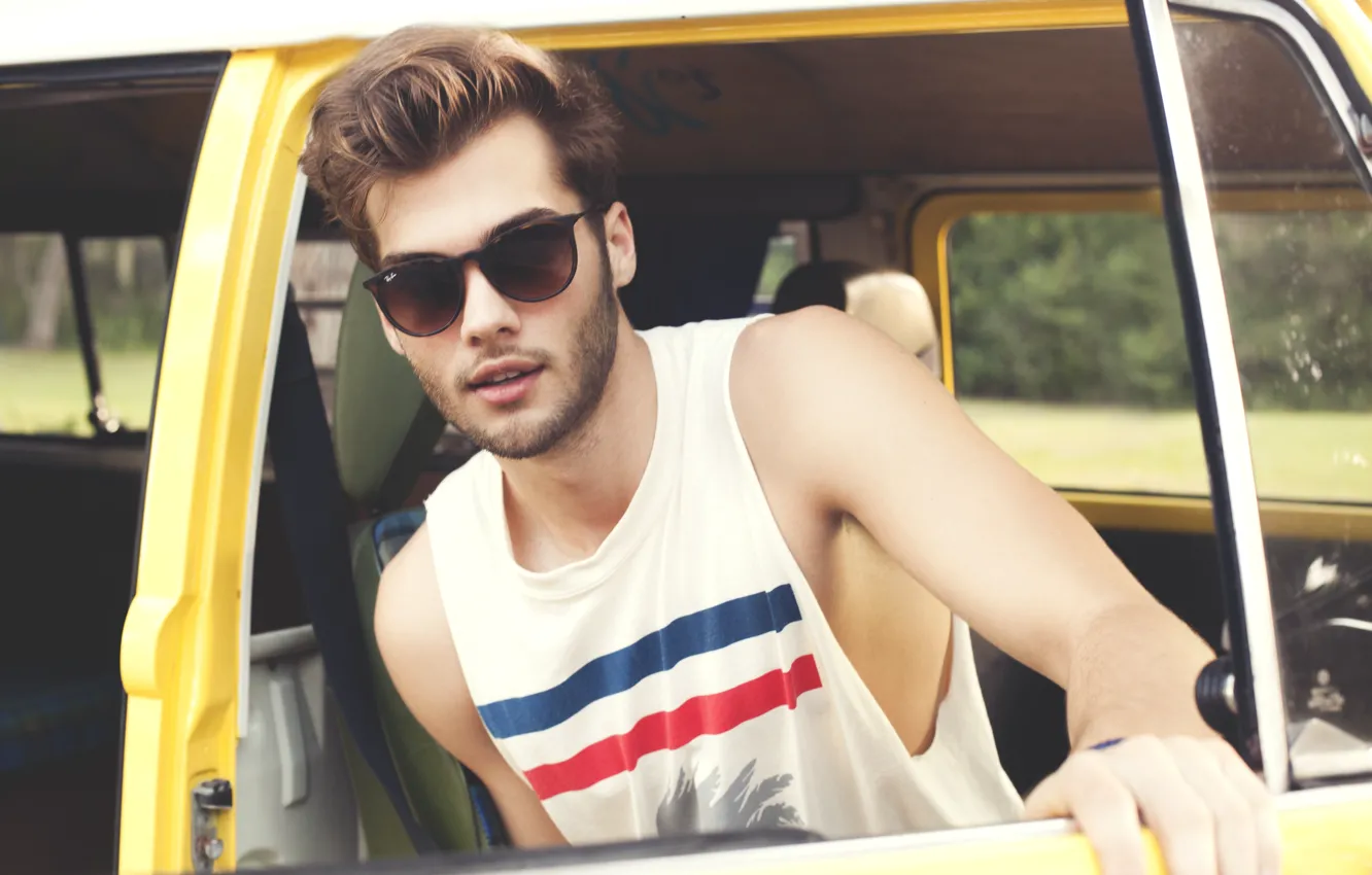 Photo wallpaper glasses, male, guy, Bailey Sondag