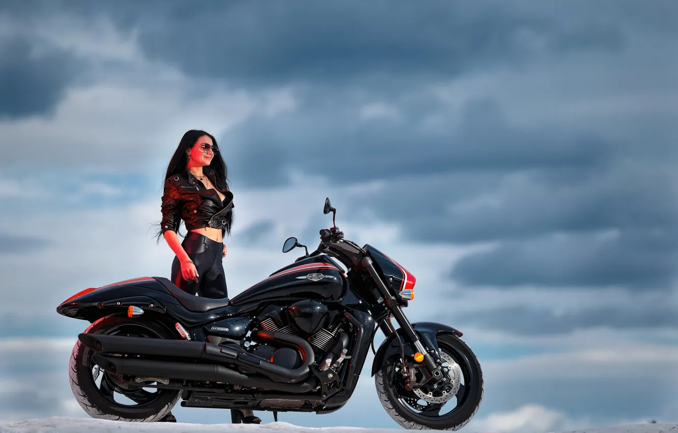 Photo wallpaper Girl, Suzuki, Boulevard M109