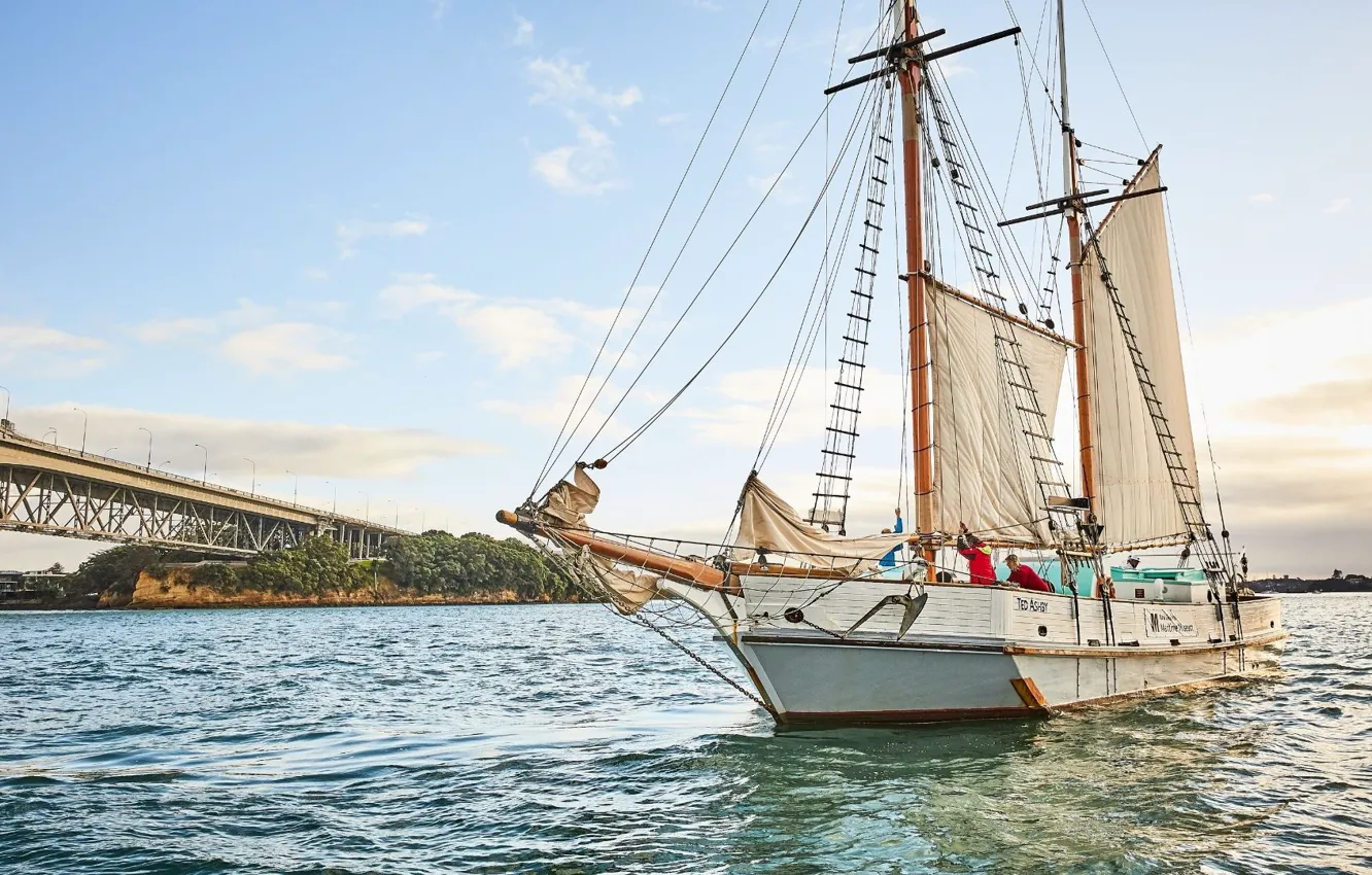 Photo wallpaper ship, sailboat, sail, team, mast, sailing, Ted Ashby, Cruiser yacht
