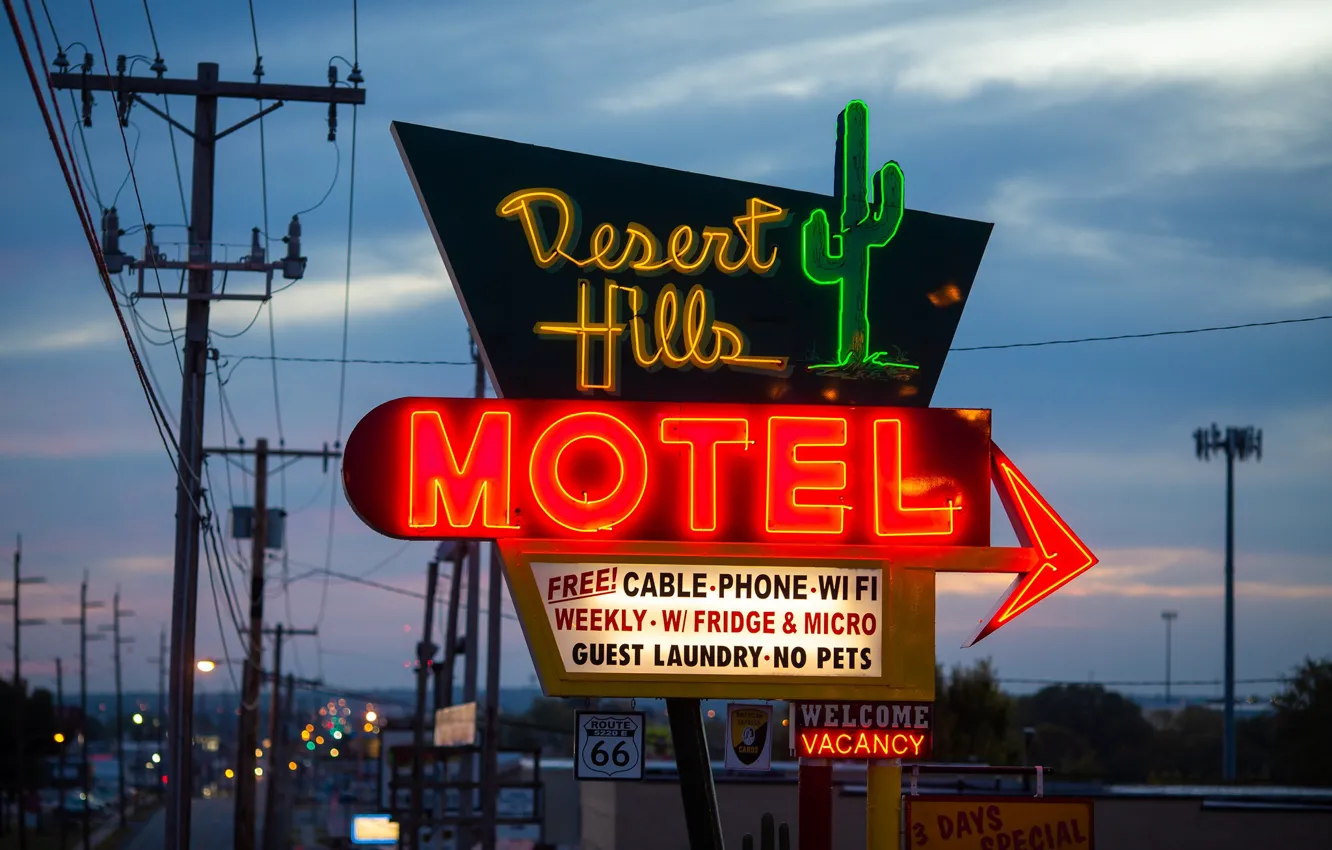 Photo wallpaper the city, morning, advertising