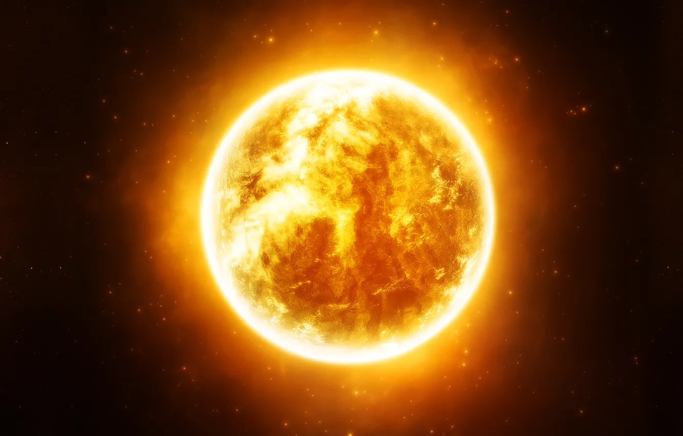 Photo wallpaper yellow, sun, sci fi