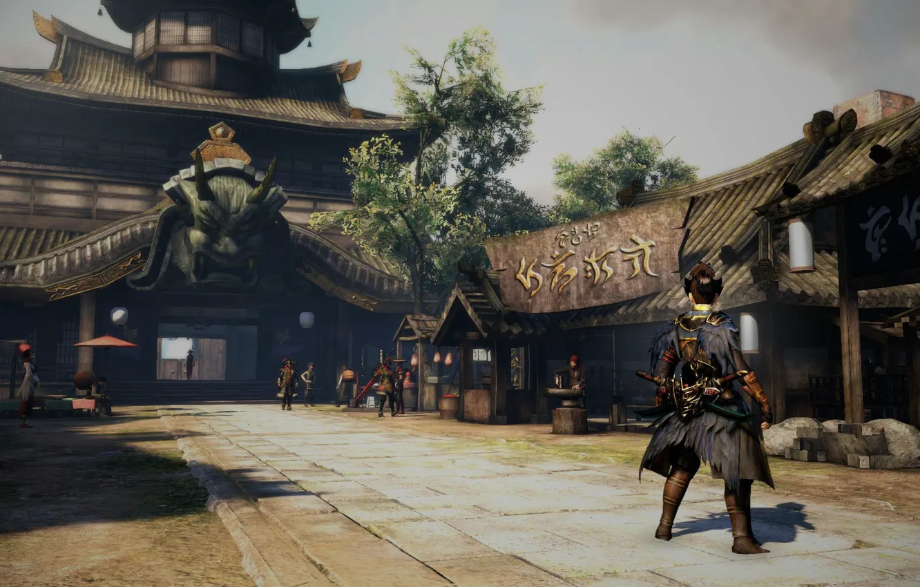 Photo wallpaper game, man, kanji, fighter, Toukiden 2, Toukiden, japanese, armor