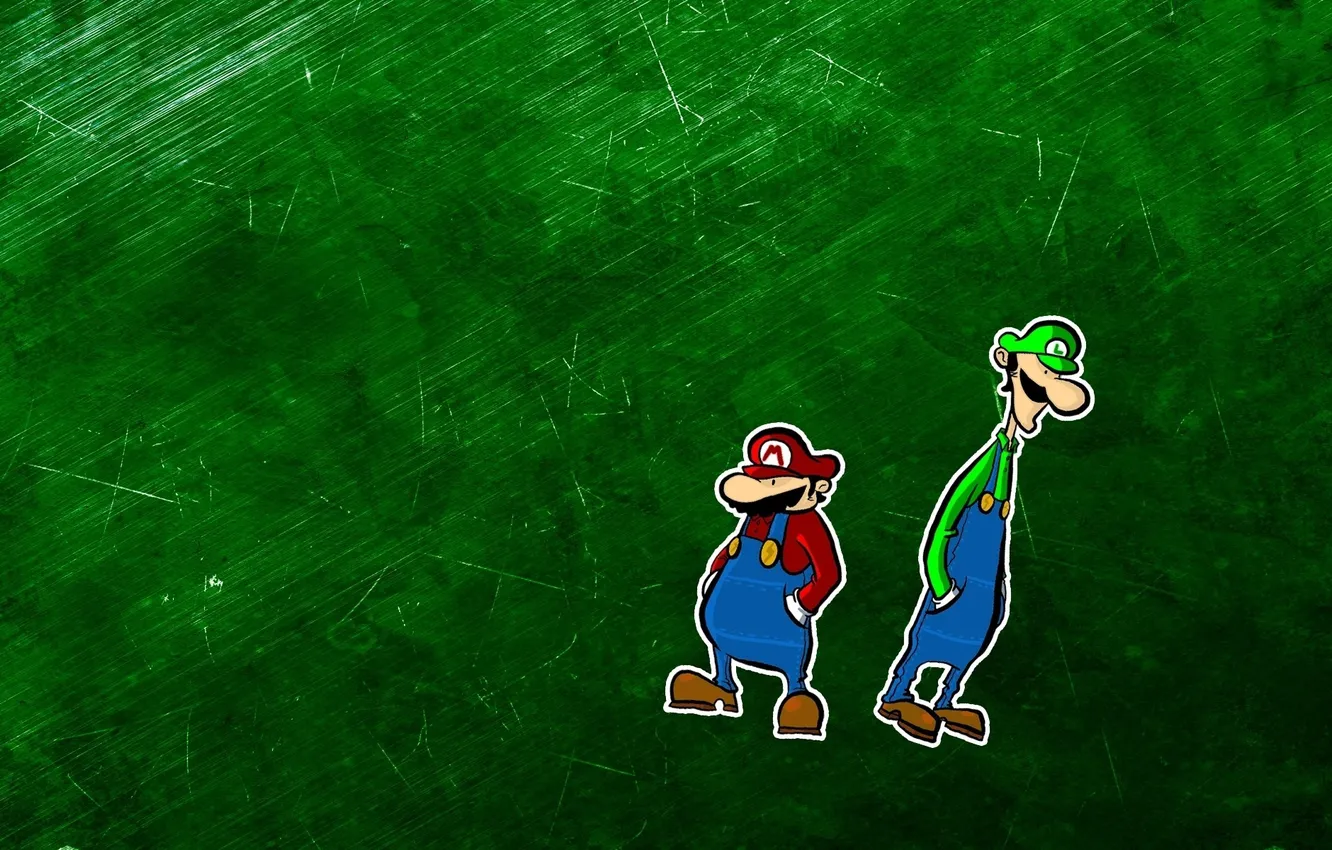 Photo wallpaper green background, mario bross, Mario Brothers