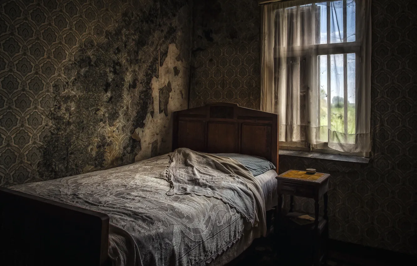 Photo wallpaper room, bed, window