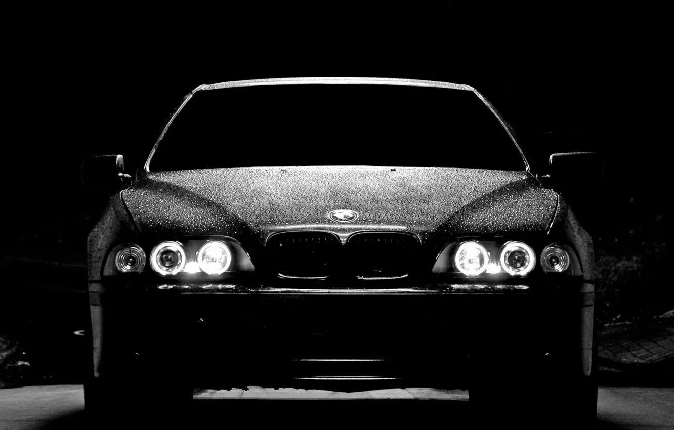 Photo wallpaper night, lights, Bmw, the front, m5 e39, BMW