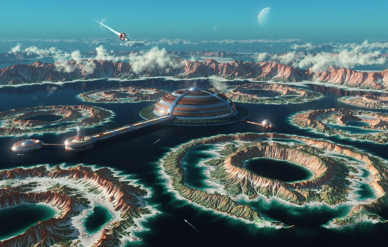 Photo wallpaper space, fiction, art, space, art, fantastic, rendering