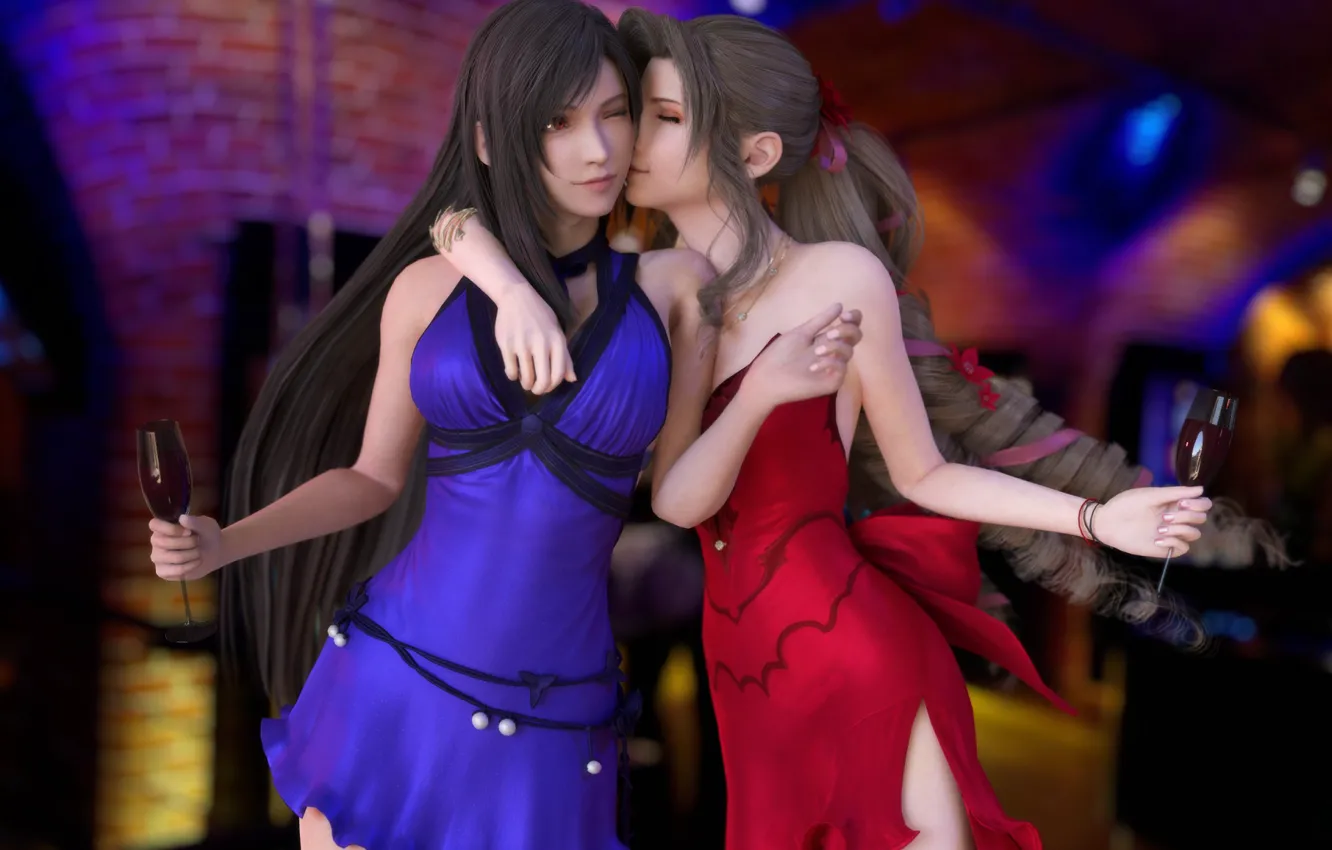 Photo wallpaper girl, glass, Final Fantasy VII, Final Fantasy VII Remake