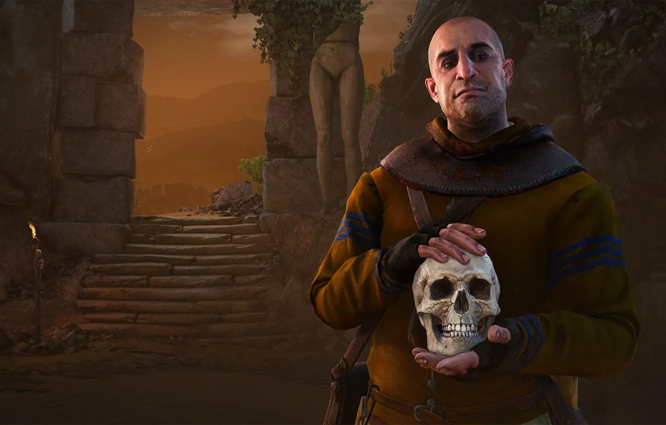 Photo wallpaper skull, twilight, DLC, The Witcher 3