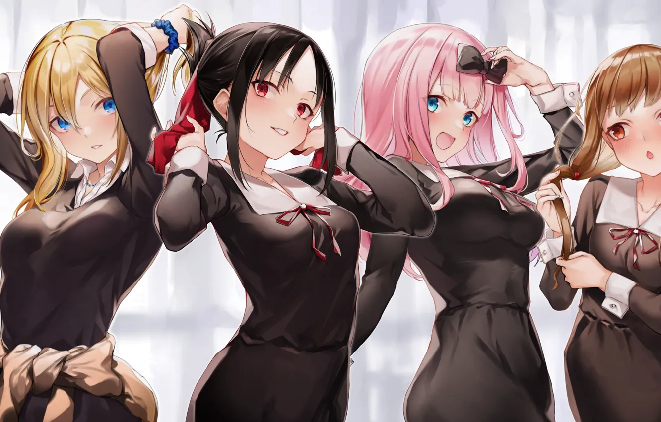 Photo wallpaper Lady Kaguya: In Love As In War, Kaguya Shinomiya, Chika Fujiwara, Miko Iino, Ai Hayasaka