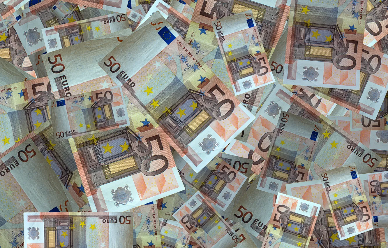 Photo wallpaper Bills, Money, Currency, Euro, 50, Banknotes, Finance, Cash