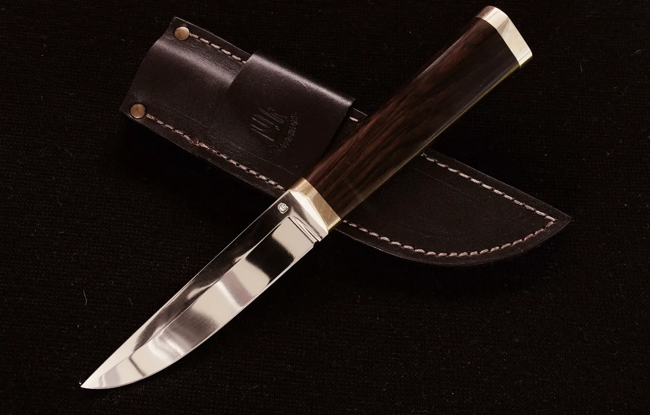 Photo wallpaper leather, knife, sheath